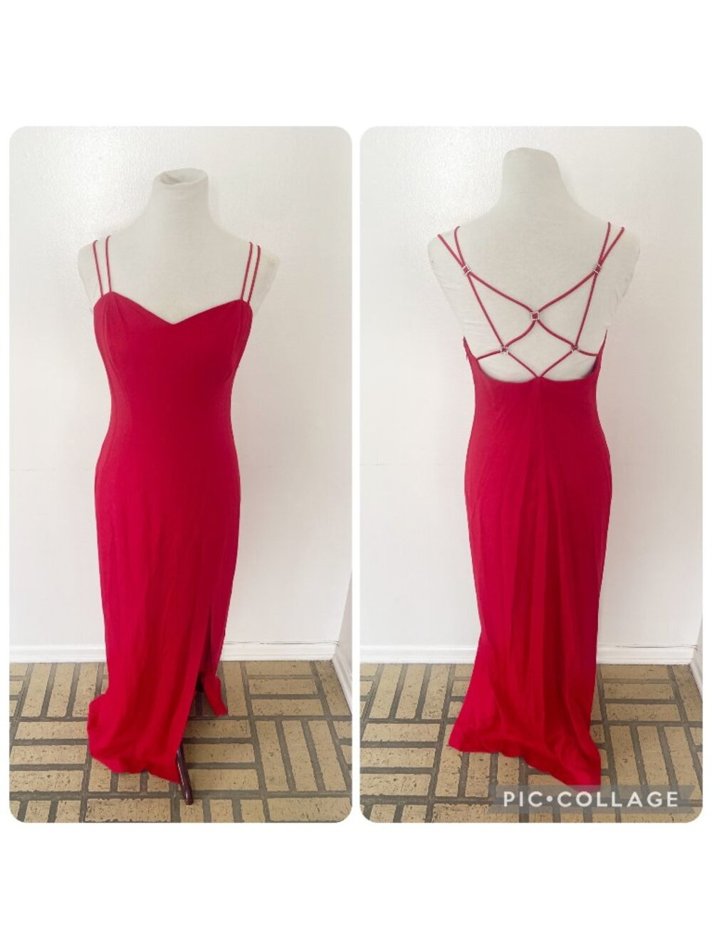 Zum Zum Vintage Red Strappy Dress Gown Prom